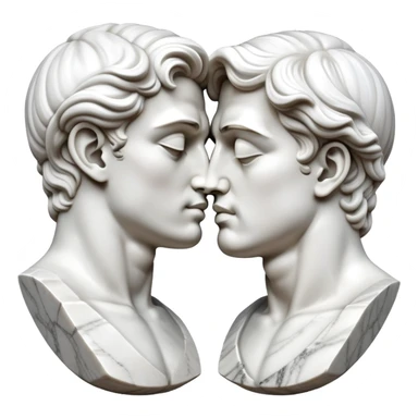 Gay statues kissing greek white david sticker