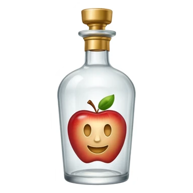 A bottle of vodka emoji in the style of Apple emoji with a knocker. sticker