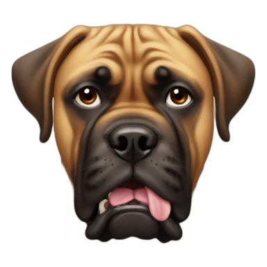 bullmastiff grimace face sticker