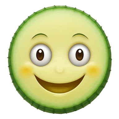 smiley face with only eyes replaced by cucumbers, mouth and face unchanged sticker