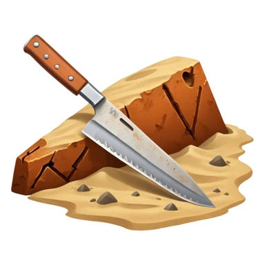Knife buried in sand sticker