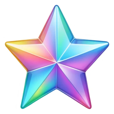 vibrant holographic rainbow y2k aesthetic glass star sticker
