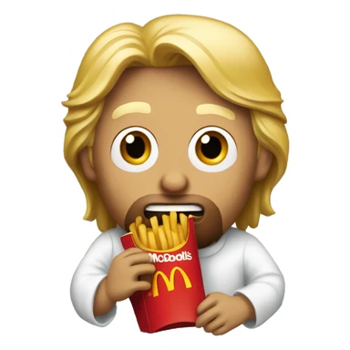 Donald trump eating McDonalds with Jesus sticker