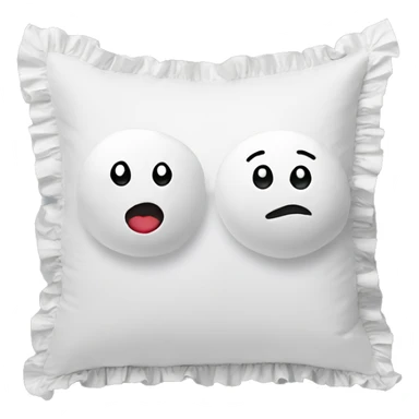 2 white pillows with ruffles sticker