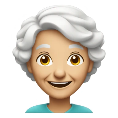 smiling old woman indoors sticker