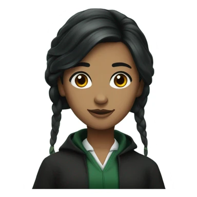 Black hair slytherin girl student brown eyes  sticker