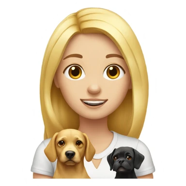 blonde girl with two dogs and 6 chickens sticker