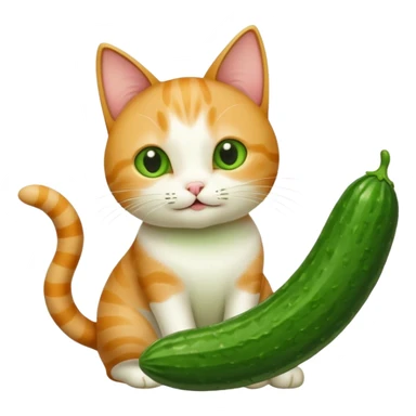 Cat holding a cucumber  sticker