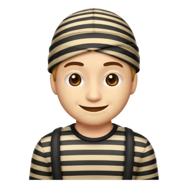 A theif robber emoji,Stripped shirt. sticker