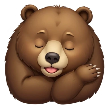 Upside down Bear, asleep with eyes shut, tongue hanging  sticker