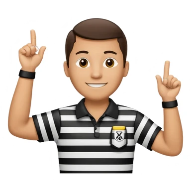 referee with raised arms crossed like an X sticker
