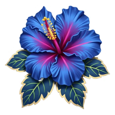 Dark blue flower hibiscus sticker