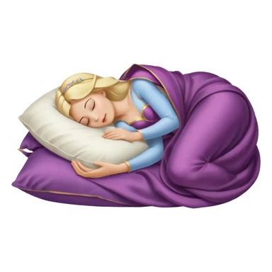 sleeping beauty blonde white girl with a silk pillow sticker