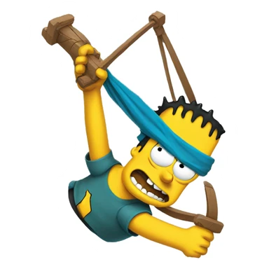 Bart Simpson holding a slingshot sticker