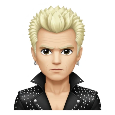 Billy Idol with white blonde hair, black sequin outfit  sticker
