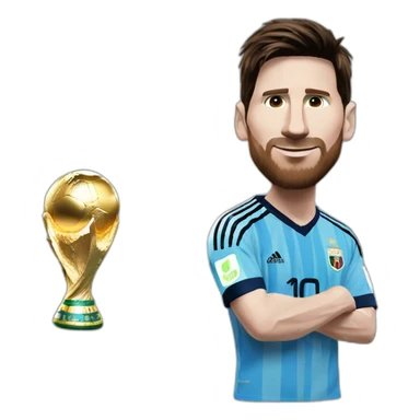 Lionel Messi with world cup sticker