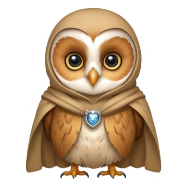 barn owl in beige cloak sticker