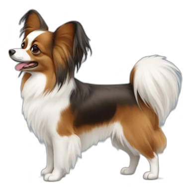 Papillon dog love sticker