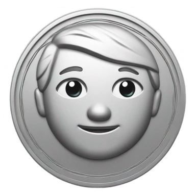 3D clay cute simple silver coin engraved with number 100 sticker