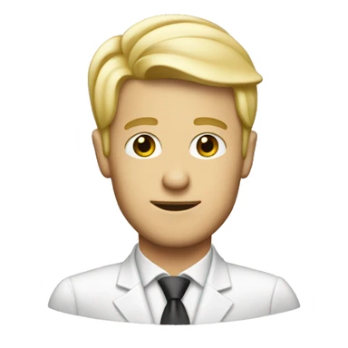 Blonde male attorney with a birthday hat sticker
