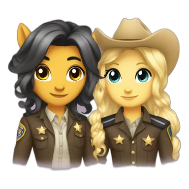 chibi lgbt pony and deputy sticker