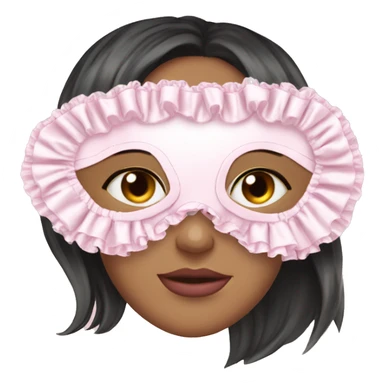 Light pink Frilly satin sleep mask  sticker
