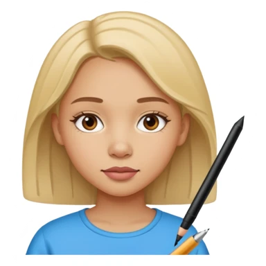 girl drawing on ipad sticker