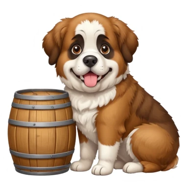 st. bernard rescue dog with barrel sticker