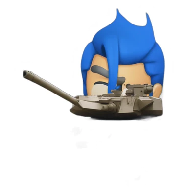 emmanuel macron sur un tank sticker