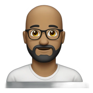 bald man with glasses and black three-day beard sticker