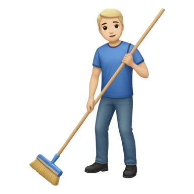 ligth man sweeping the floor sticker