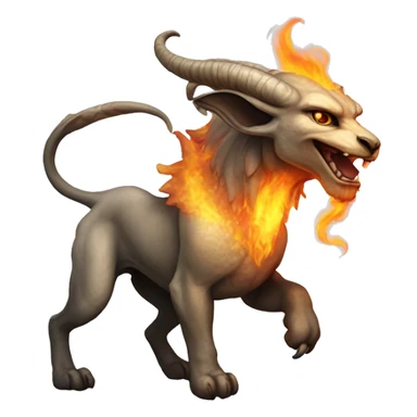 chimaera: A magical creature with the heads of a lion, goat, and dragon. It has a fierce appearance and breathes fire from its dragon head. sticker