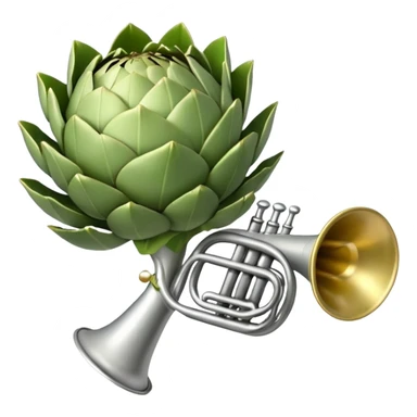 Shuffling Artichok with a trumpet sticker