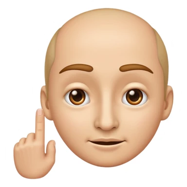 A classic emoji nose, no face, with a pointer finger touching the tip of it sticker