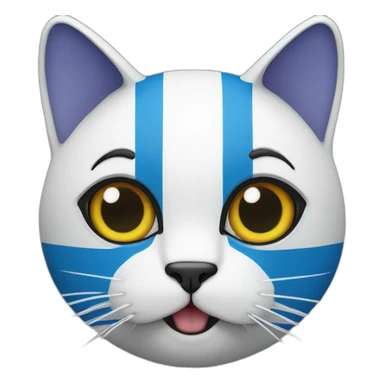 a 3d face of a cat with a guatemalan flag as a background sticker