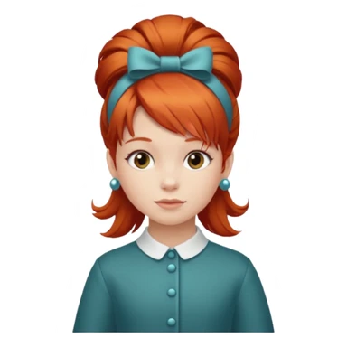 red girl kid with Bouffant sticker