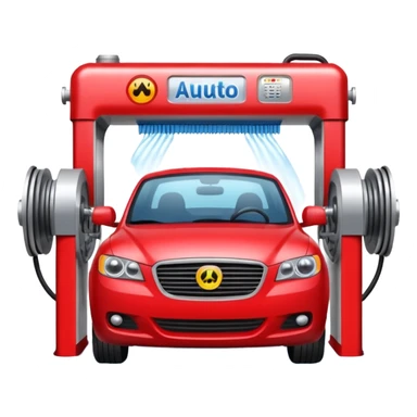 create me an image for a vertical in my super app, Car wash, entering the auto wash machine sticker