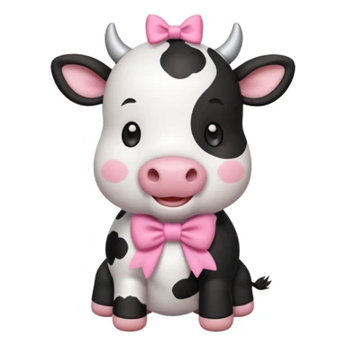Chibi style Plush cow sticker