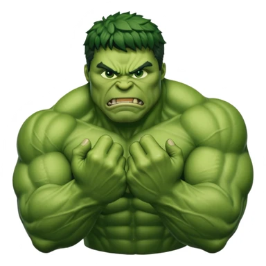 big muscular green cool hulks fist with 5 fingers sticker