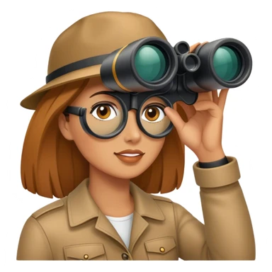 Woman looking through binoculars sticker
