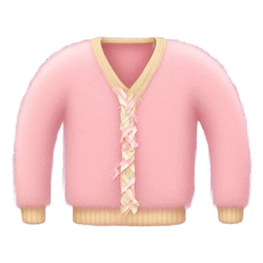 Light pink fuzzy sweater with ribbons   sticker