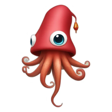 Squid wearing a fez sticker