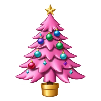 pink christmas tree sticker
