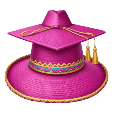 sombrero de  egresados color rosa sticker