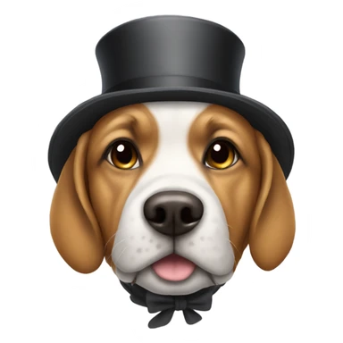 Dog wearing a hoodie with a top hat  sticker