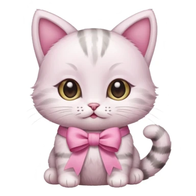 Baby cat have🎀and like pinterest drawing soft and cutie sticker