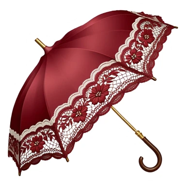vintage lace umbrella dark red sticker