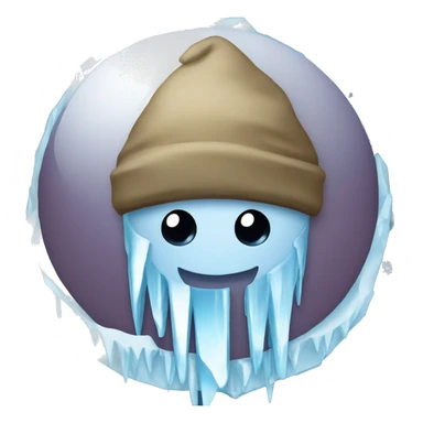 Frozen icicle moon with face  sticker