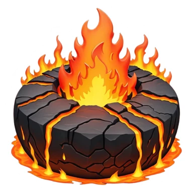 planet, surface covered in fire, lava and rocks  sticker