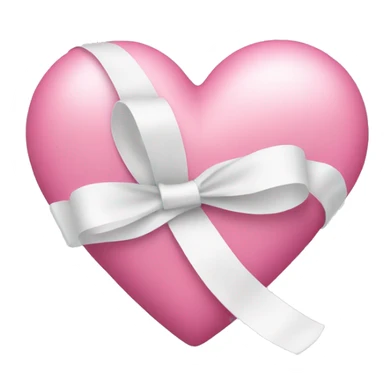 Pink heart with white ribbon  sticker